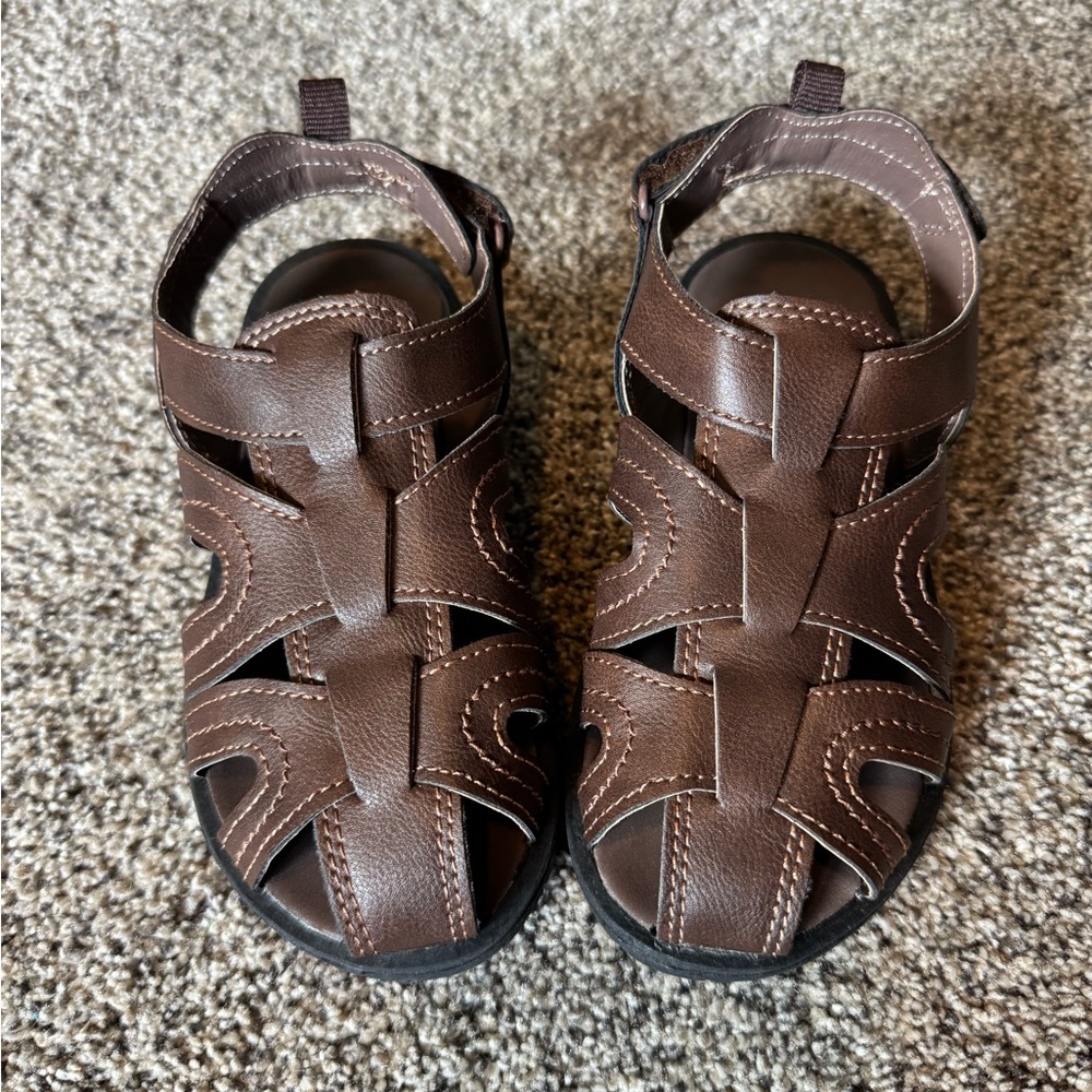 Carter's Brown Leather Fisherman Sandals